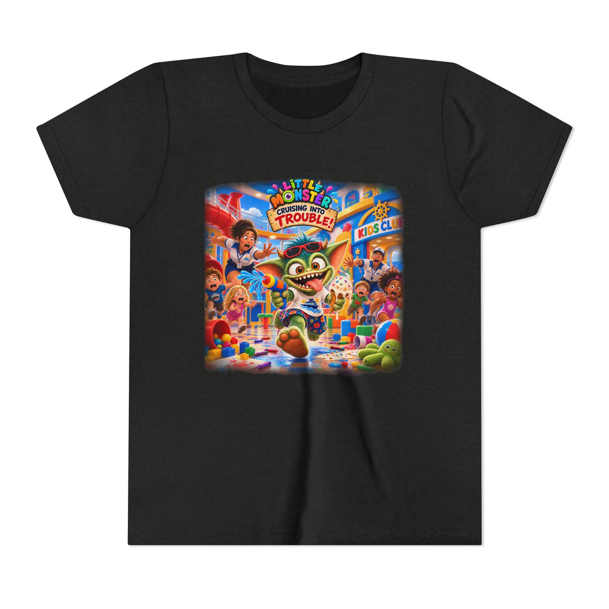 Youth Tee — Colorful Arcade Monster Adventure Kids' Short Sleeve Shirt