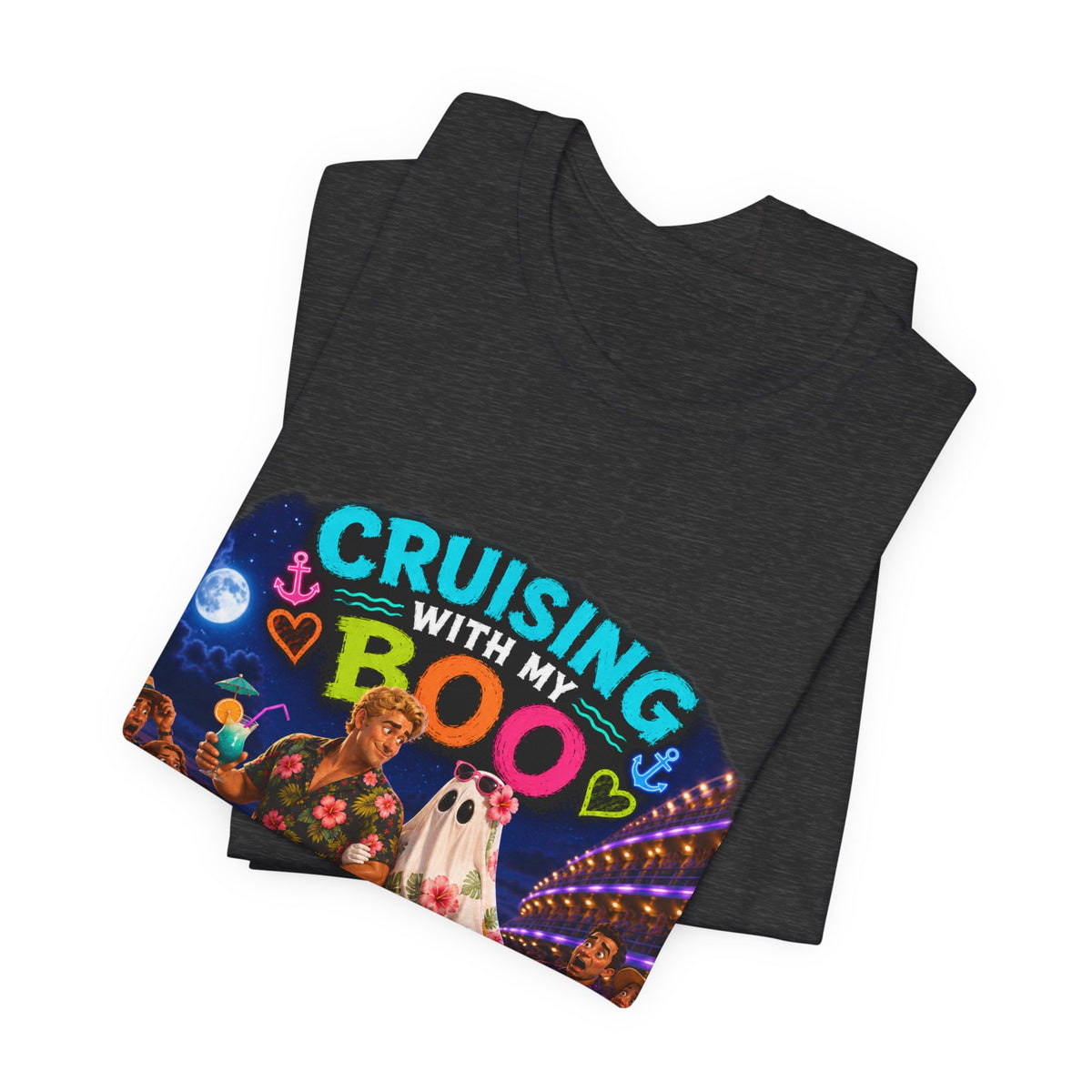Cruising With My Boo 5 Halloween T‑Shirt — Ghost Couple Cruise Vacation Tee