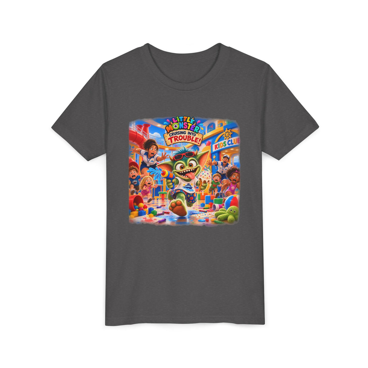 Youth Tee — Colorful Arcade Monster Adventure Kids' Short Sleeve Shirt