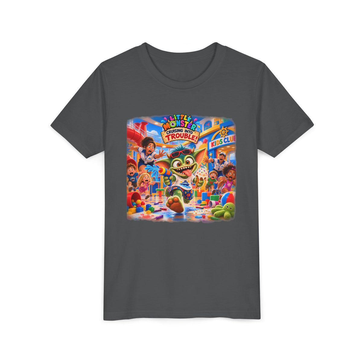 Youth Tee — Colorful Arcade Monster Adventure Kids' Short Sleeve Shirt