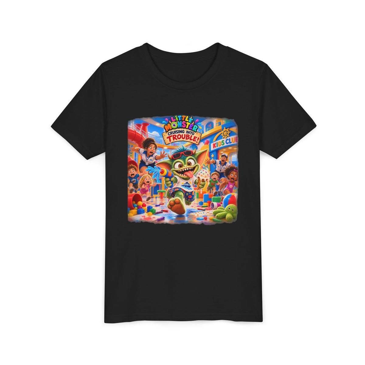 Youth Tee — Colorful Arcade Monster Adventure Kids' Short Sleeve Shirt