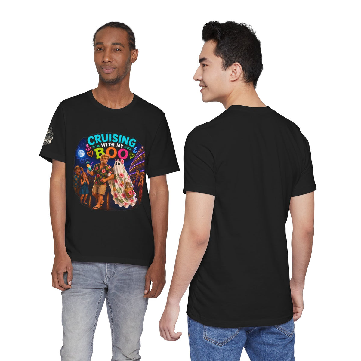 Cruising With My Boo 5 Halloween T‑Shirt — Ghost Couple Cruise Vacation Tee