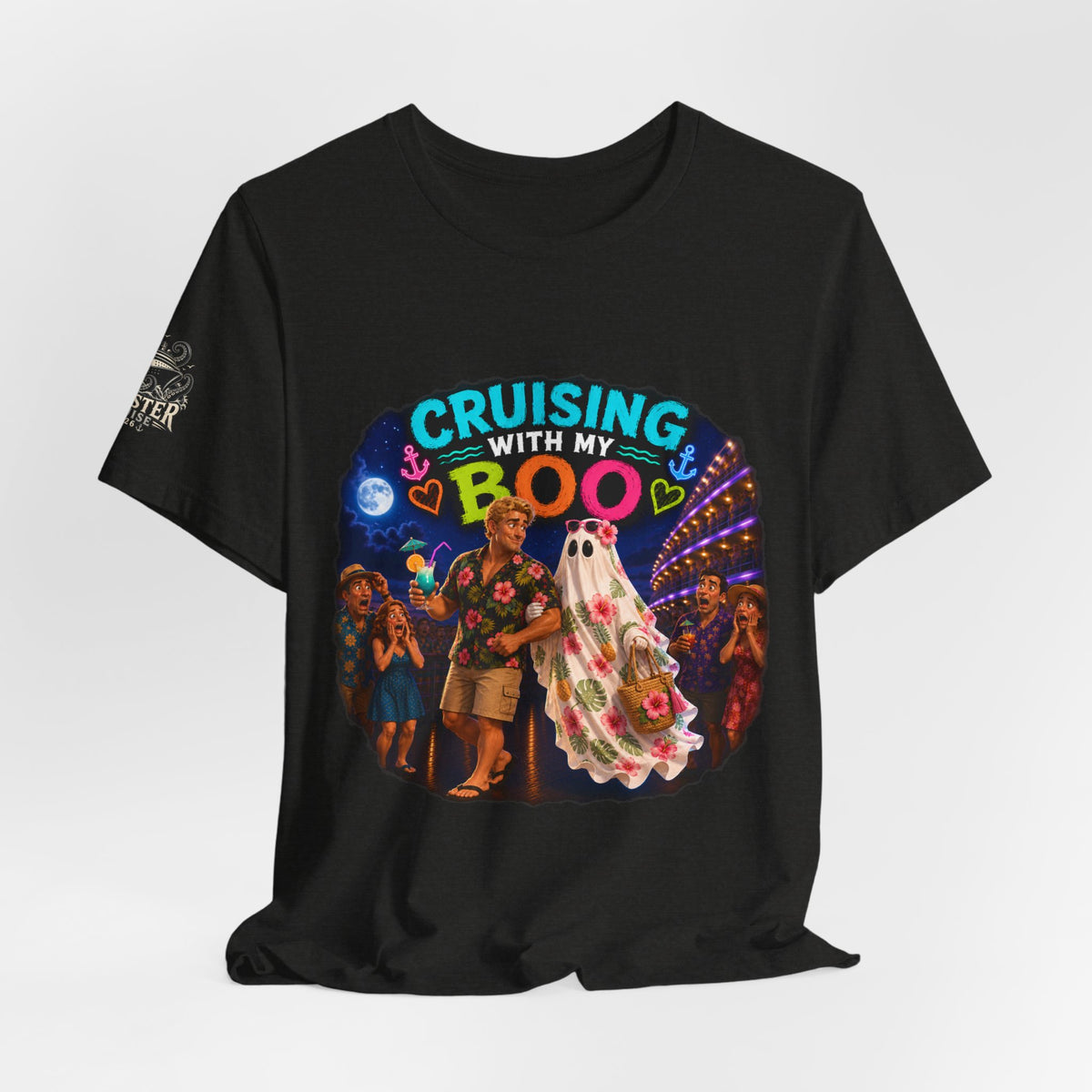 Cruising With My Boo 5 Halloween T‑Shirt — Ghost Couple Cruise Vacation Tee