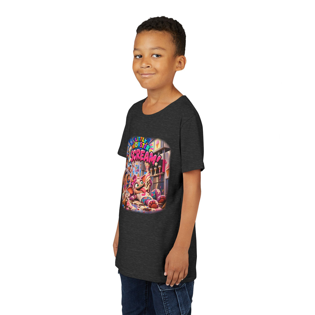Youth Tee — Little Monster Scream! Graphic Kids T-Shirt