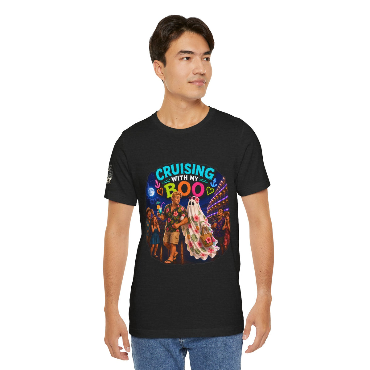 Cruising With My Boo 5 Halloween T‑Shirt — Ghost Couple Cruise Vacation Tee