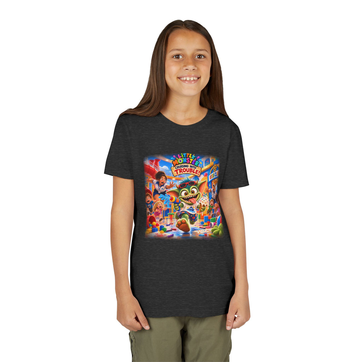 Youth Tee — Colorful Arcade Monster Adventure Kids' Short Sleeve Shirt
