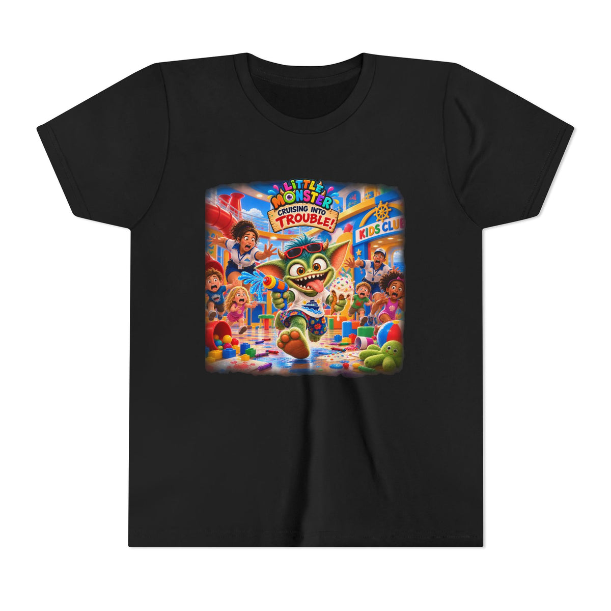 Youth Tee — Colorful Arcade Monster Adventure Kids' Short Sleeve Shirt