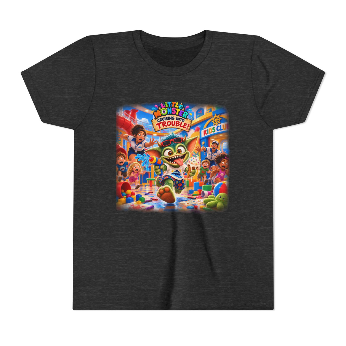 Youth Tee — Colorful Arcade Monster Adventure Kids' Short Sleeve Shirt