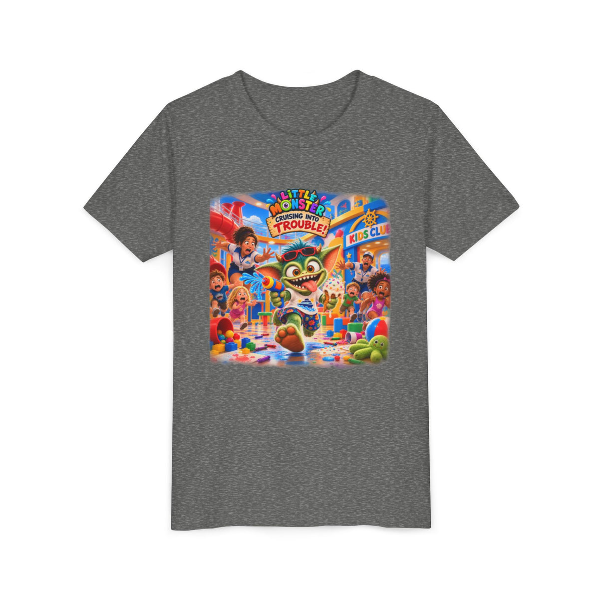 Youth Tee — Colorful Arcade Monster Adventure Kids' Short Sleeve Shirt