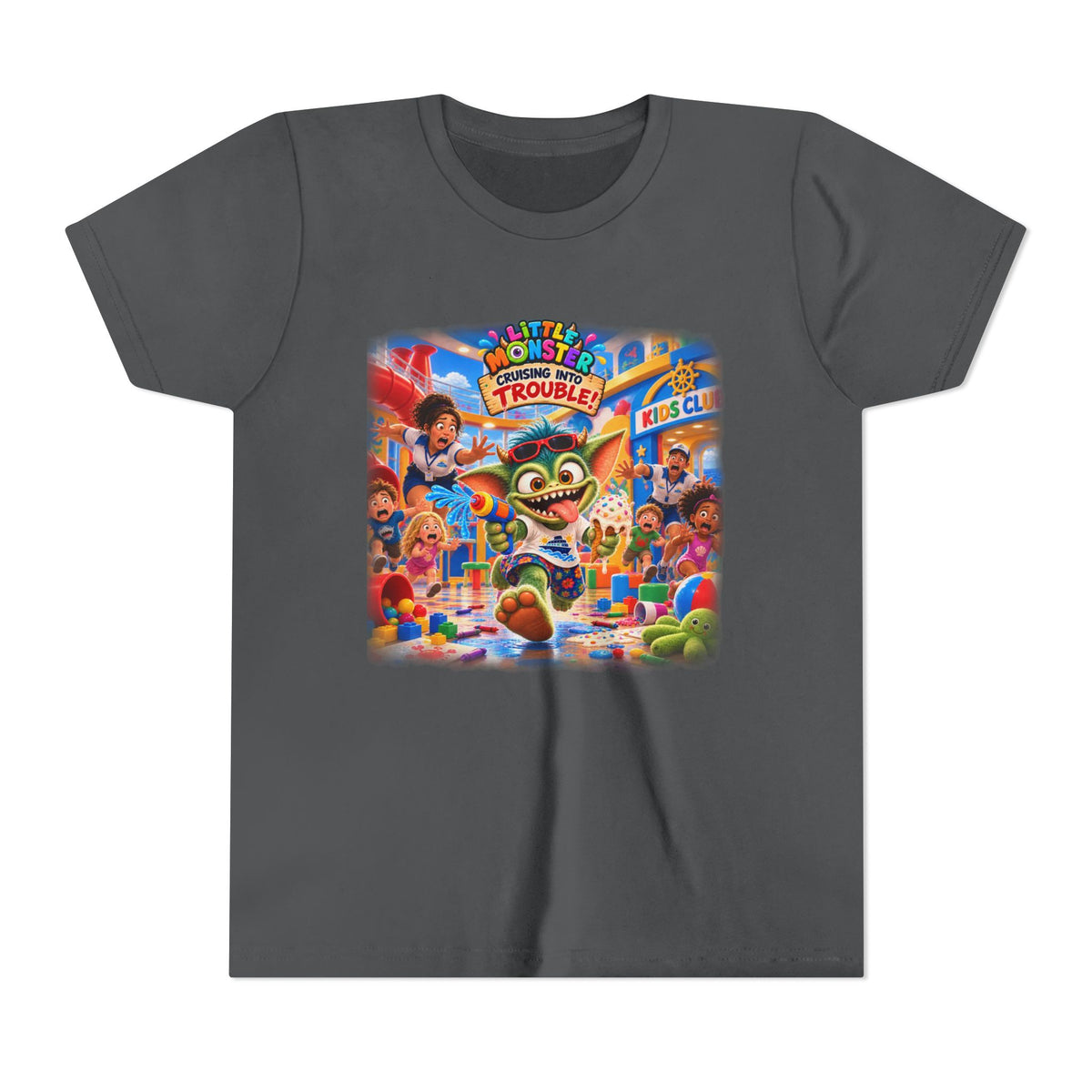 Youth Tee — Colorful Arcade Monster Adventure Kids' Short Sleeve Shirt