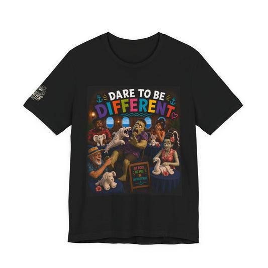 Dare to Be Different T-Shirt — Inclusive, Playful Retro Art Tee