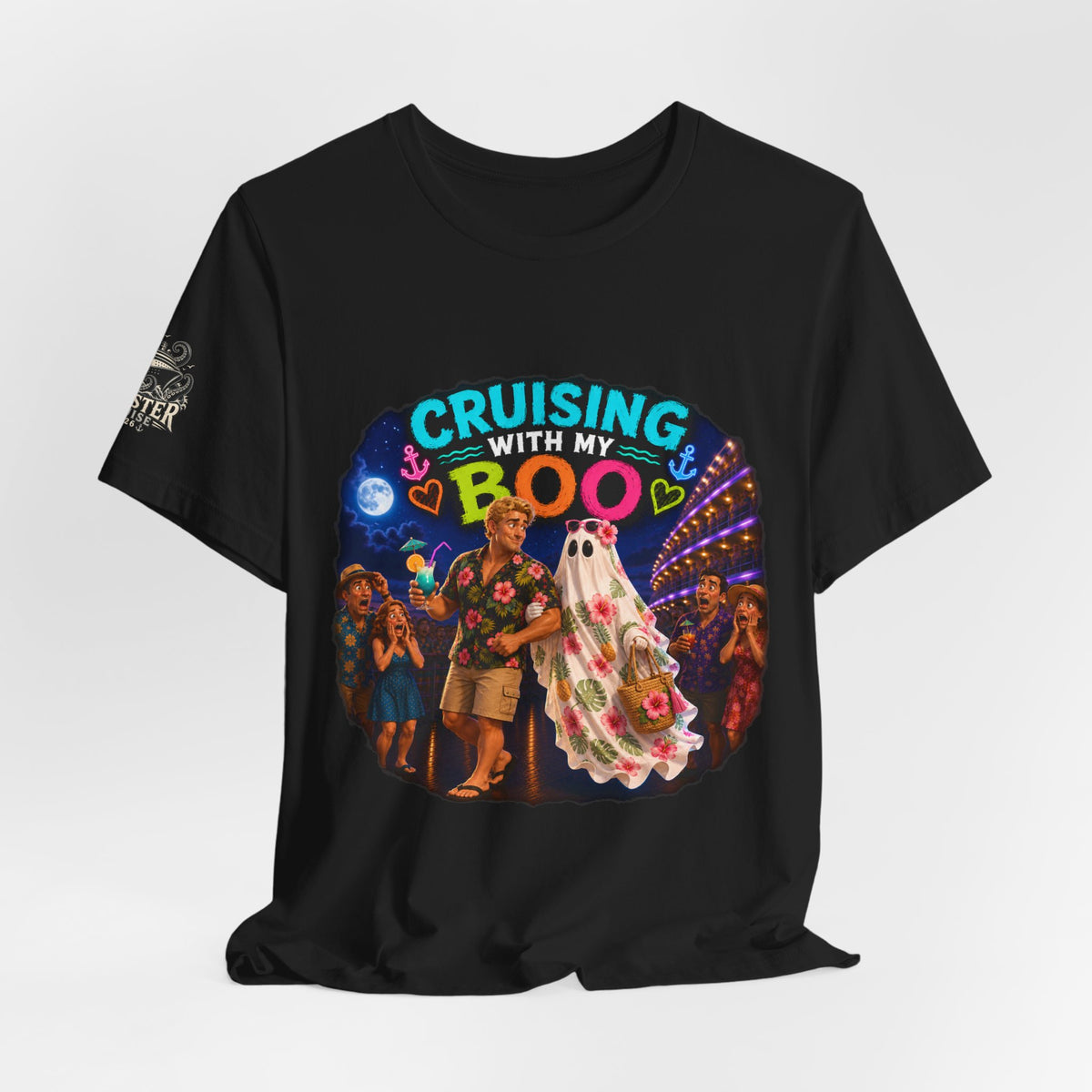 Cruising With My Boo 5 Halloween T‑Shirt — Ghost Couple Cruise Vacation Tee