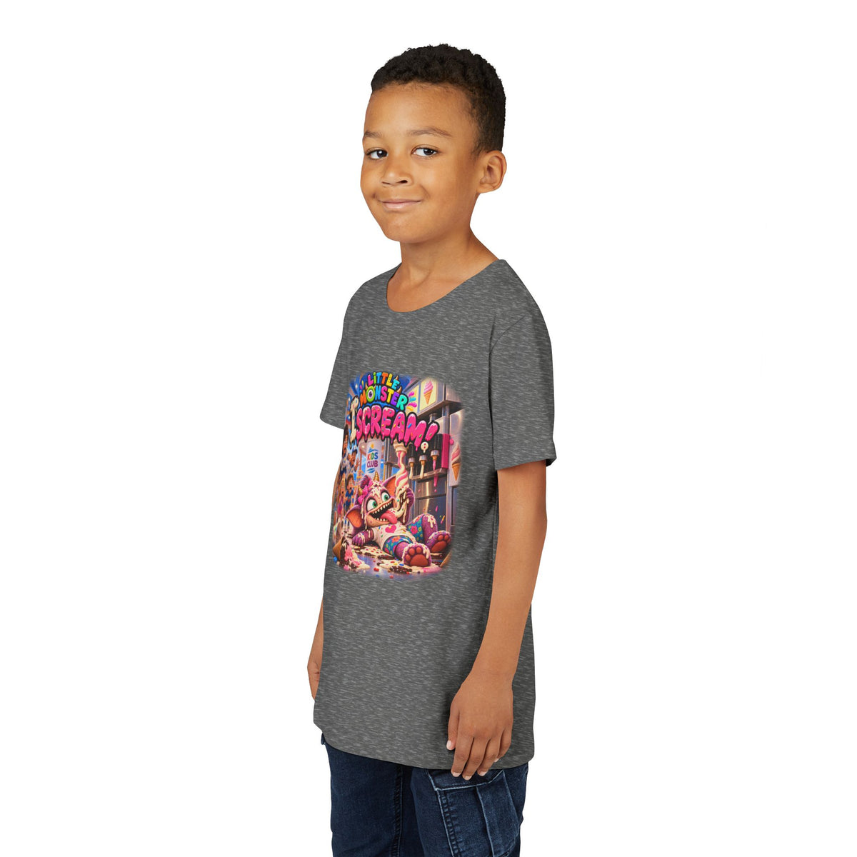 Youth Tee — Little Monster Scream! Graphic Kids T-Shirt