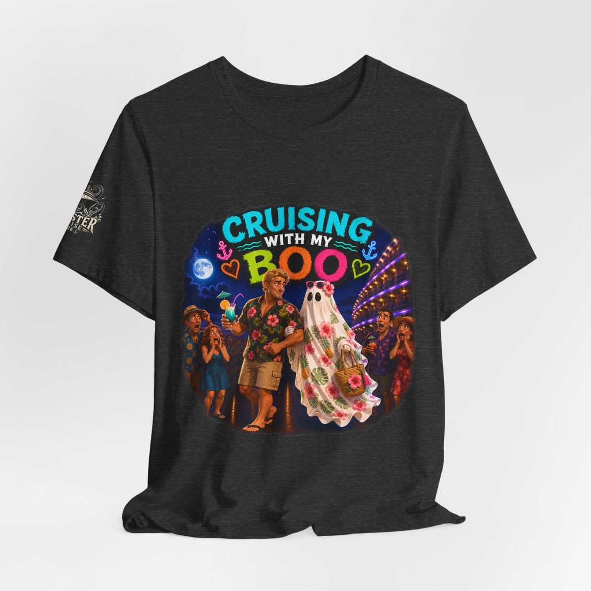 Cruising With My Boo 5 Halloween T‑Shirt — Ghost Couple Cruise Vacation Tee