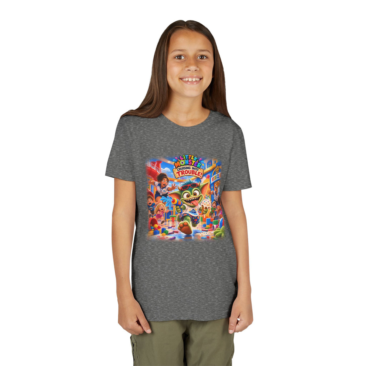 Youth Tee — Colorful Arcade Monster Adventure Kids' Short Sleeve Shirt