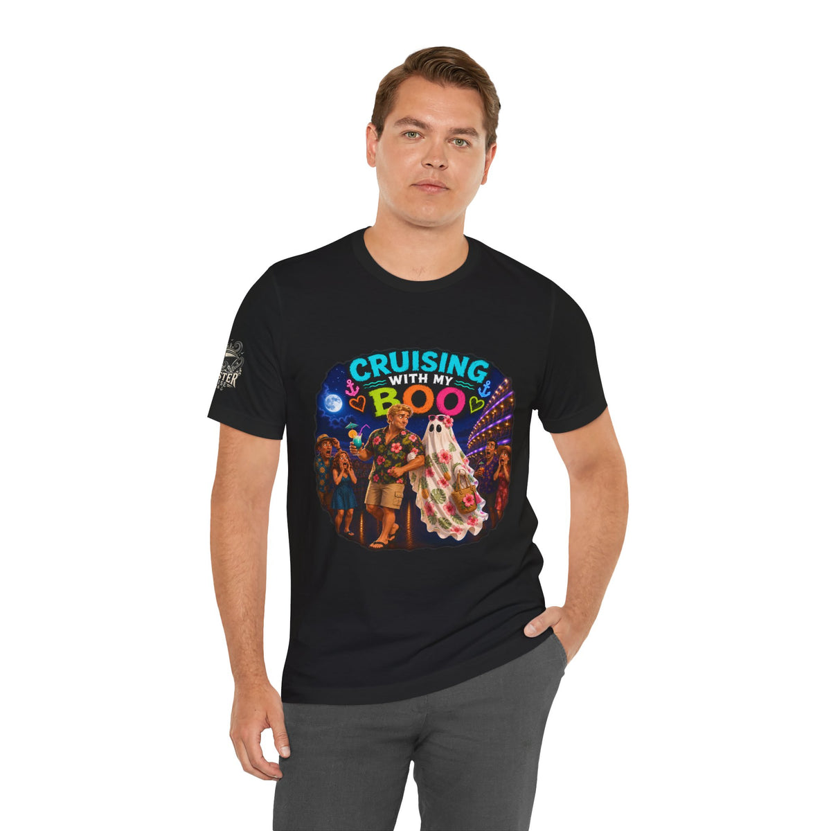 Cruising With My Boo 5 Halloween T‑Shirt — Ghost Couple Cruise Vacation Tee