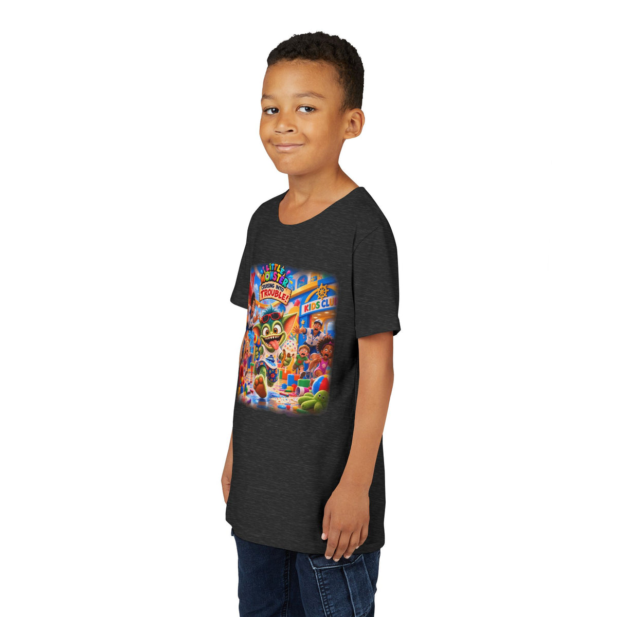 Youth Tee — Colorful Arcade Monster Adventure Kids' Short Sleeve Shirt