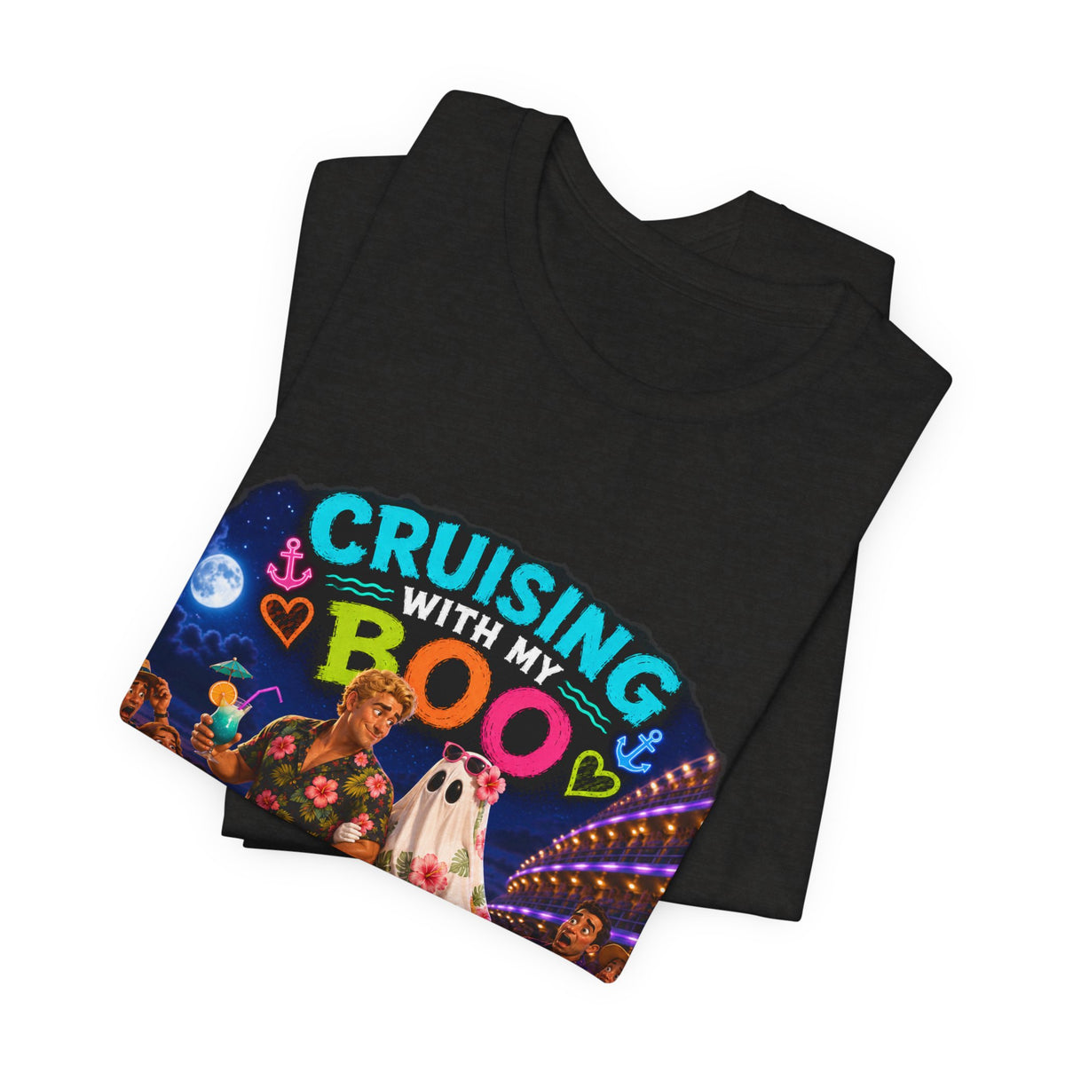 Cruising With My Boo 5 Halloween T‑Shirt — Ghost Couple Cruise Vacation Tee