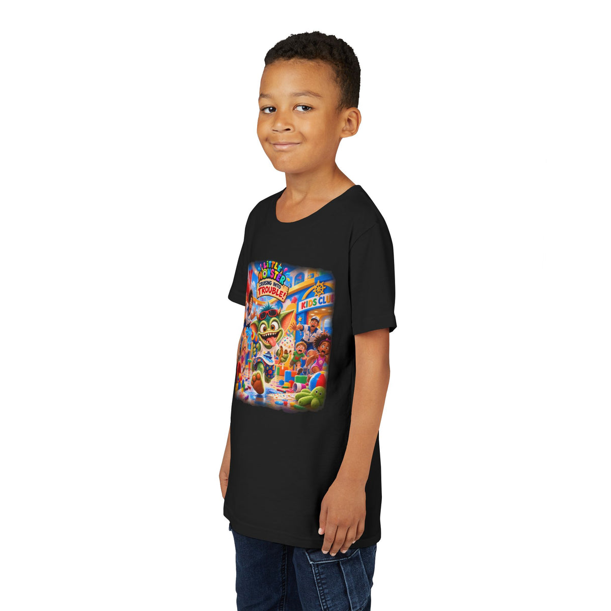 Youth Tee — Colorful Arcade Monster Adventure Kids' Short Sleeve Shirt
