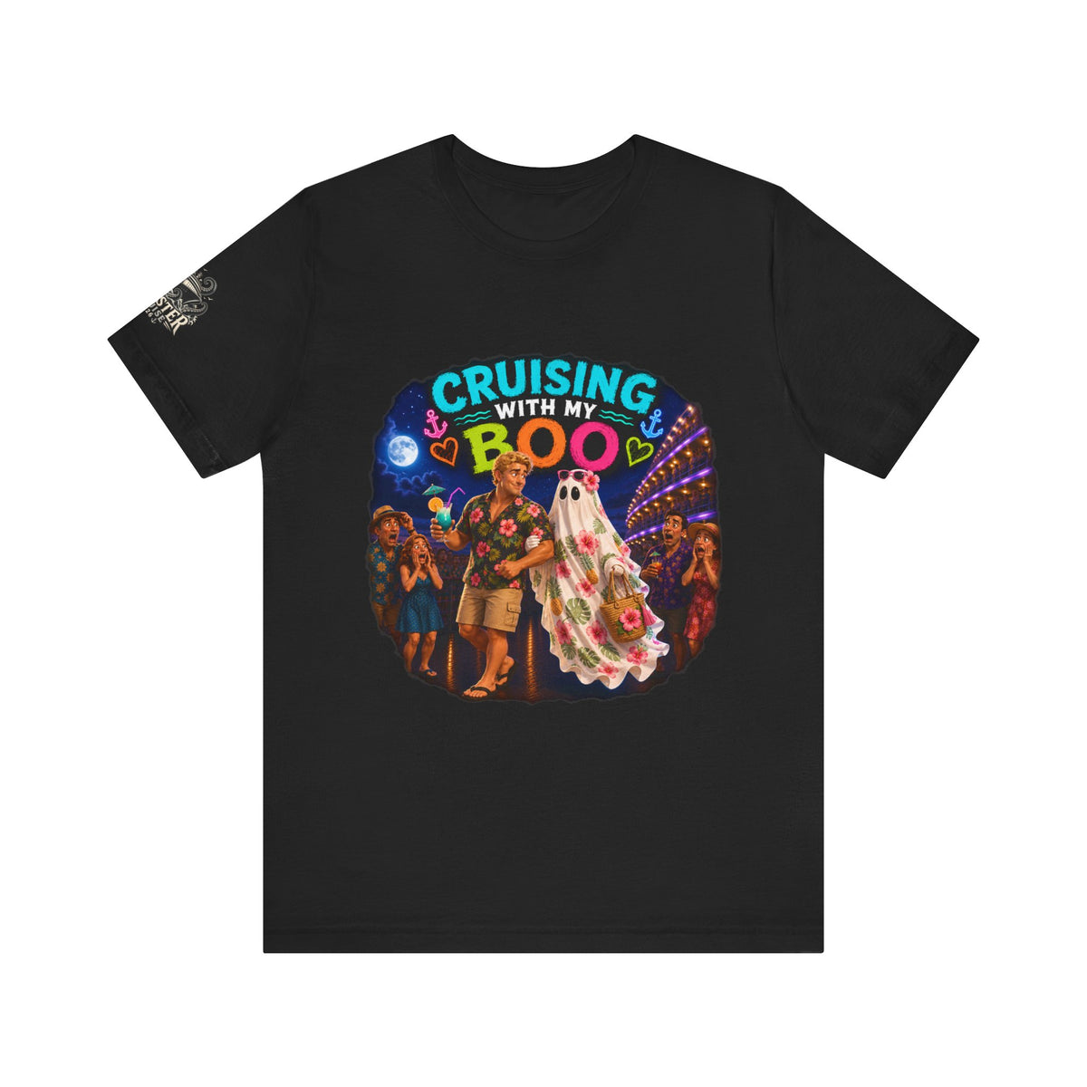 Cruising With My Boo 5 Halloween T‑Shirt — Ghost Couple Cruise Vacation Tee