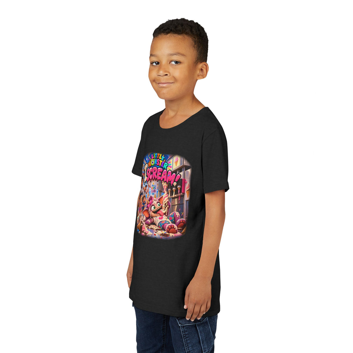 Youth Tee — Little Monster Scream! Graphic Kids T-Shirt